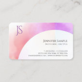 Elegant farbenfroh Modernes Minimalistisches Monog Visitenkarte (Rückseite)