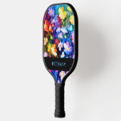 Elegant farbenfroh und blumenreich Personalisiert Pickleball Schläger (Links)