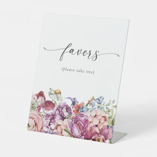 Elegant farbenfrohe Blumen Sockelschild (Vorderseite)