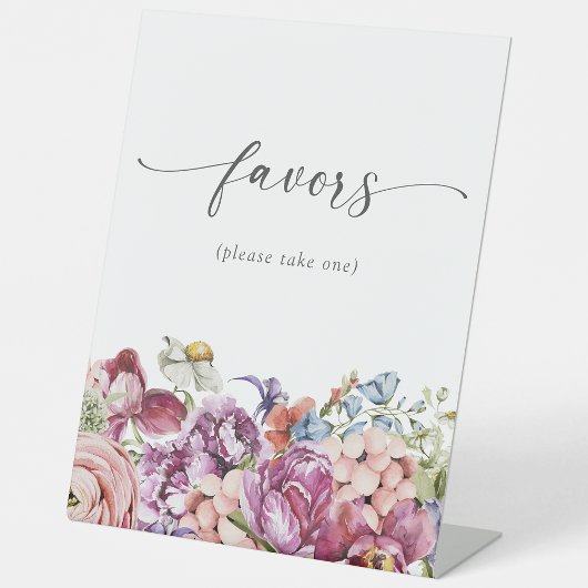 Elegant farbenfrohe Blumen Sockelschild