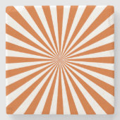 Elegant farbenfrohe, orange-braune Sonne geometris Steinuntersetzer (Vorderseite)