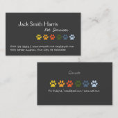 Elegant farbenfrohe Paws DOG Tierarzt Visitenkarte (Vorne/Hinten)