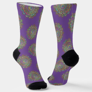 Elegant farbenfrohes Mandala Indien Stil 1 Socken