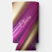 Elegant, farbig, Lila, rosa und goldfarben. Selters Dosenkühler (Vorderseite)