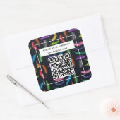 Elegant farbige Feathers Your Logo Slogan Quadratischer Aufkleber (Umschlag)