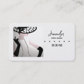 Elegant Fashion Designer Polka Dot Hat Visitenkarte (Vorderseite)