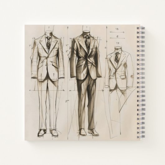 Elegant Fashion Sketch Notizblock (Rückseite)