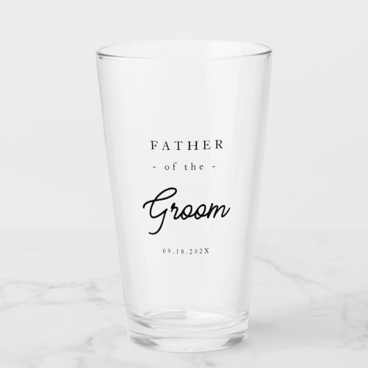 Elegant Father of the Groom Glas (Vorderseite)