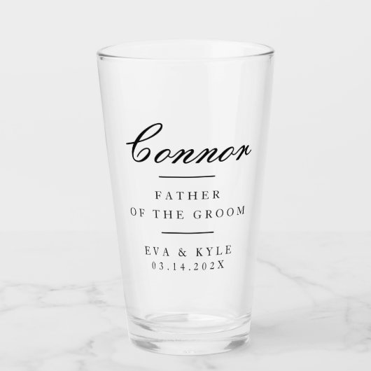 Elegant Father of the Groom Glas (Vorderseite)