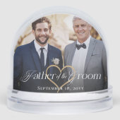 Elegant Father of the Groom Photo Memory Keepsake Schneekugeln (Vorderseite)