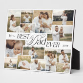 Elegant Fathers Day Best Dad Ever Photo Collage Fotoplatte (Seite)