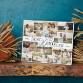 Elegant Fathers Day Best Dad Ever Photo Collage Fotoplatte (Seite)