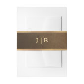 Elegant Faux Gold Border Wedding Monogram Einladungsbanderole (Vorderseite Beispiel)