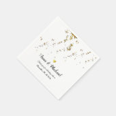 elegant faux gold confetti (falling dots) wedding serviette (Ecke)