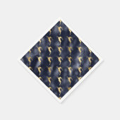 Elegant Faux Gold Deer Blue Faux Foil Christmas Serviette (Ecke)