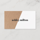 Elegant Faux Kraft White Bold Geometric Consultant Visitenkarte (Vorderseite)