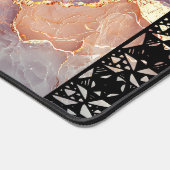 Elegant Faux Marble Black Ornate Trim Schreibtischunterlage (Ecke)