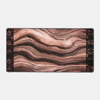 Elegant Faux Marble Black Ornate Trim Schreibtischunterlage