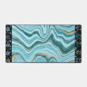 Elegant Faux Marble Black Ornate Trim Schreibtischunterlage (Vorderseite)