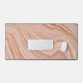 Elegant Faux Marble Pale Blush, Pink, Sand Schreibtischunterlage (Tastatur & Maus)
