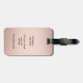 Elegant Faux Rose Golden Bold Monogram  Gepäckanhänger (Rückseite horizontal)