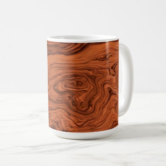 Elegant Faux Walnut Kaffeetasse (VorderseiteRechts)