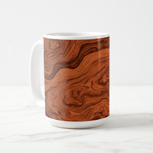 Elegant Faux Walnut Kaffeetasse (Vorderseite Links)