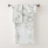 Elegant Faux White Marble Badhandtuch Set (Insitu)