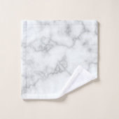 Elegant Faux White Marble Badhandtuch Set (Waschlappen)