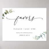 Elegant Favors Eukalyptus Greenerity Wedding Sign Poster (Vorne)