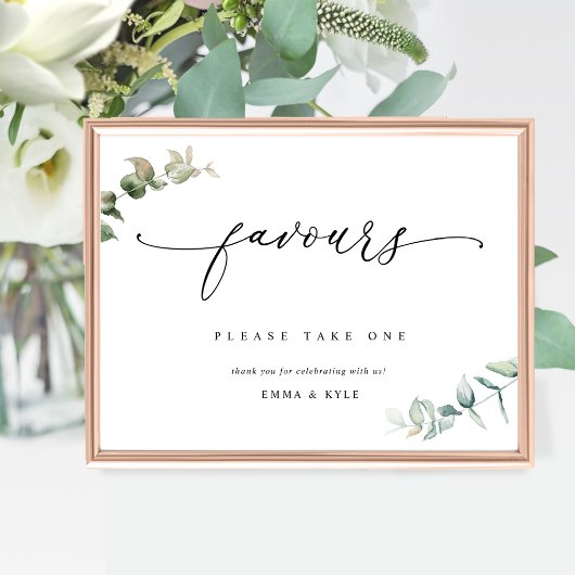 Elegant Favors Eukalyptus Greenerity Wedding Sign Poster