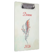 Elegant Feather Floral Watercolour  clipboard  Klemmbrett (Rechts)