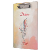 Elegant Feather Floral Watercolour  clipboard  Klemmbrett (Links)