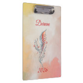 Elegant Feather Floral Watercolour  clipboard  Klemmbrett (Rechts)