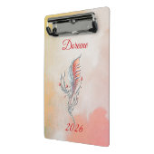 Elegant Feather Floral Watercolour mini clipboard  Klemmbrett (Gewinkelt2)