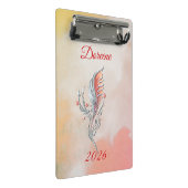 Elegant Feather Floral Watercolour mini clipboard  Klemmbrett (Schrägansicht)