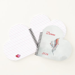 Elegant Feather Floral Watercolour  notebook  Notizblock