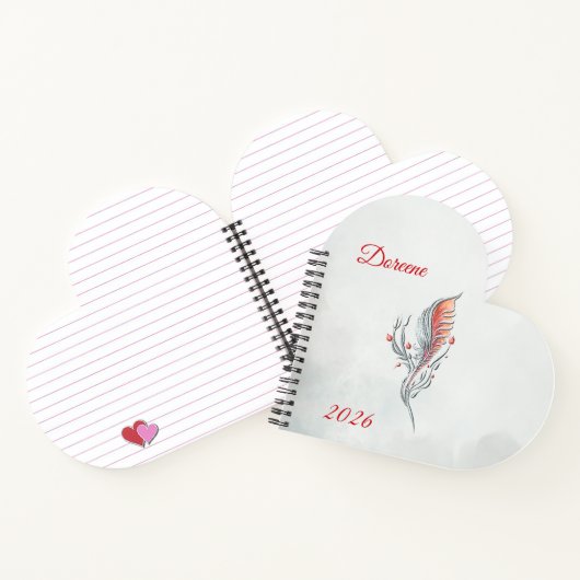 Elegant Feather Floral Watercolour  notebook  Notizblock (Innenseite)