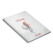 Elegant Feather Floral Watercolour  notebook  Notizblock (Rechte Seite)