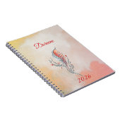 Elegant Feather Floral Watercolour  notebook  Notizblock (Rechte Seite)