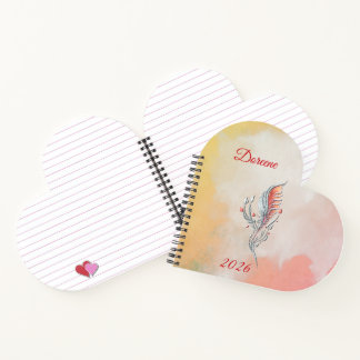Elegant Feather Floral Watercolour  notebook  Notizblock