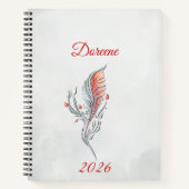 Elegant Feather Floral Watercolour  notebook  Notizblock (Vorderseite)