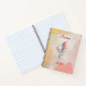 Elegant Feather Floral Watercolour Spiral Notebook Notizblock (Innenseite)