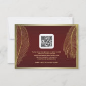 Elegant Feather RSVP Card For Luxury Event Karte (Rückseite)