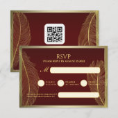 Elegant Feather RSVP Card For Luxury Event Karte (Vorne/Hinten)
