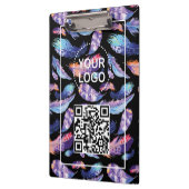Elegant Feathers Logo QR-Code Werbegeschäft Klemmbrett (Links)