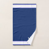 Elegant Feathers on Navy Blue Badhandtuch Set (Handtuch)