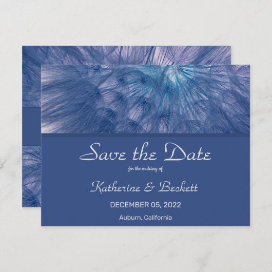 Elegant Feathers Save the Date Einladung (Vorne/Hinten)