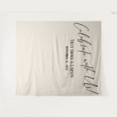 Elegant feiern mit uns! Hintergrund des Creme-Foto Wandteppich (Vorderseite (Horizontal))