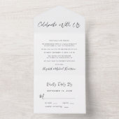 Elegant feiern mit uns Hochzeitsempfang All In One Einladung (Innen Boden)